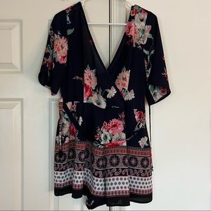 Trixxi Navy Floral Romper